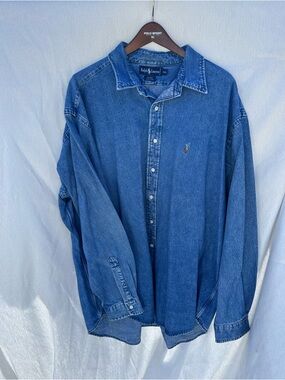 Ralph Lauren Indigo Blue Denim Button-Down Shirt